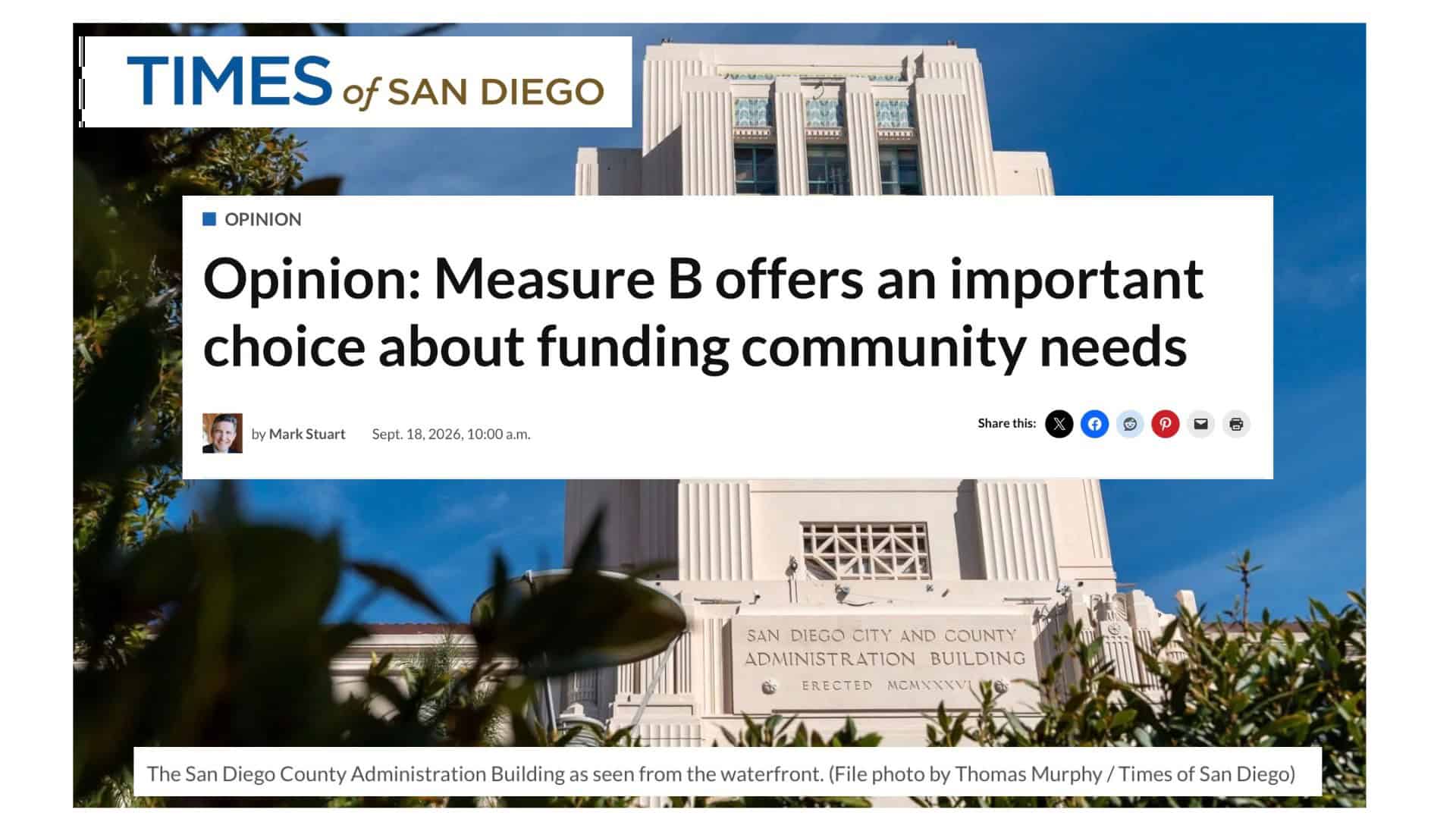 Measure B offers an important choice about funding community needs.